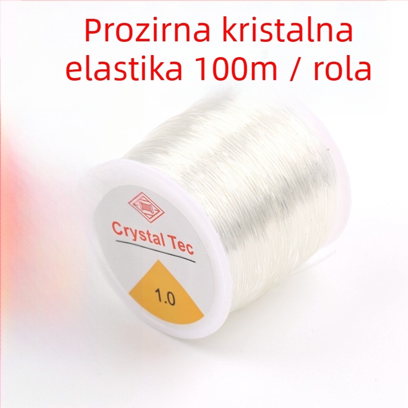 Elastična nit s perlicama za nakit — narukvica od granata, plastika/smola, obrada ljepilom, prilagodljivo