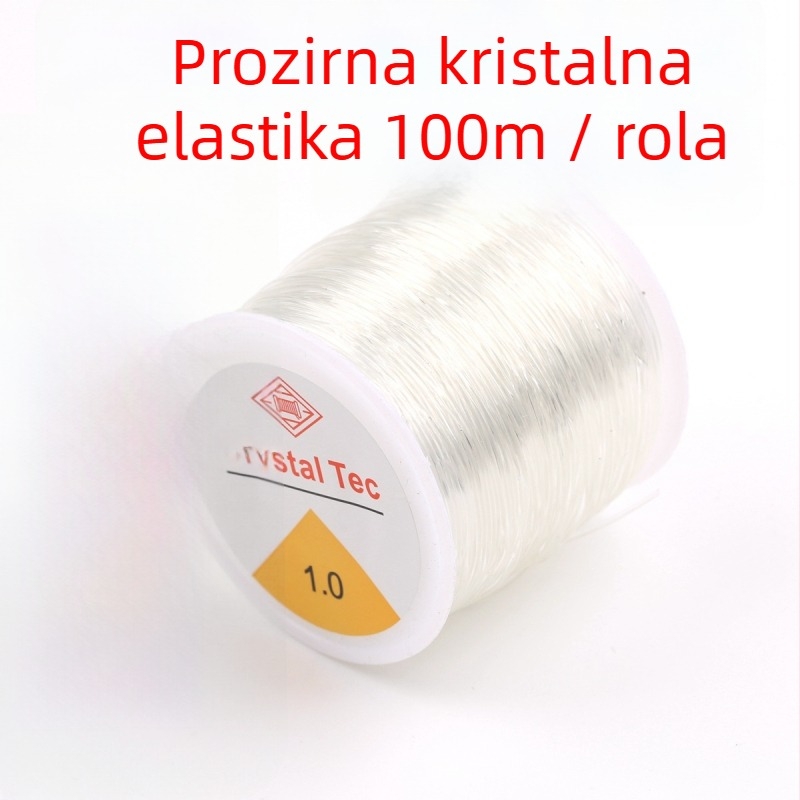 Elastična nit s perlicama za nakit — narukvica od granata, plastika/smola, obrada ljepilom, prilagodljivo