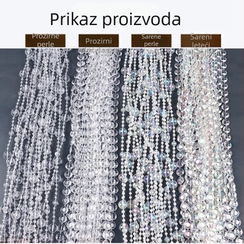 Akrilna zavjesa od okruglih perli za vjenčanje, žica s mikro postavkama, srednja veličina, jednostavan stil