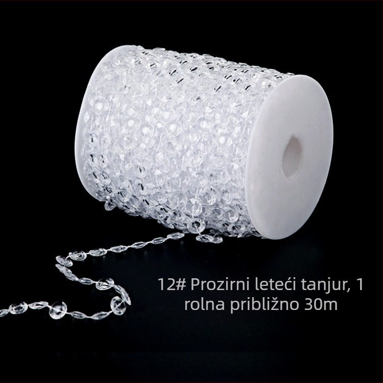 Akrilna zavjesa od okruglih perli za vjenčanje, žica s mikro postavkama, srednja veličina, jednostavan stil