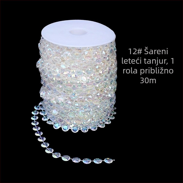 Akrilna zavjesa od okruglih perli za vjenčanje, žica s mikro postavkama, srednja veličina, jednostavan stil