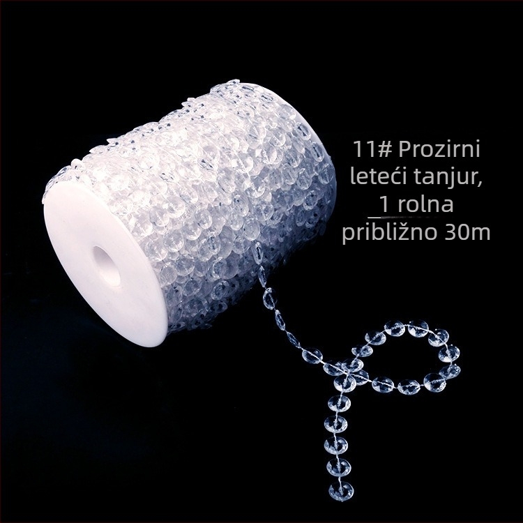 Akrilna zavjesa od okruglih perli za vjenčanje, žica s mikro postavkama, srednja veličina, jednostavan stil