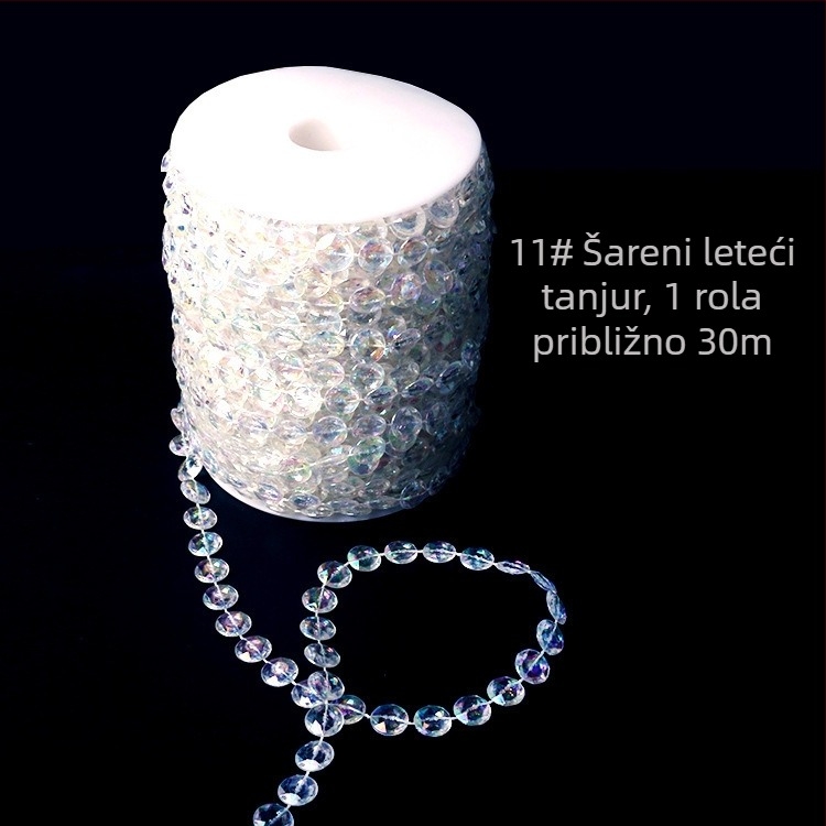 Akrilna zavjesa od okruglih perli za vjenčanje, žica s mikro postavkama, srednja veličina, jednostavan stil