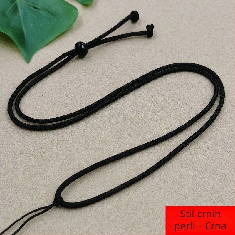 Unisex ogrlica s reguliranim pletenim užetom, DIY marka, bez metala