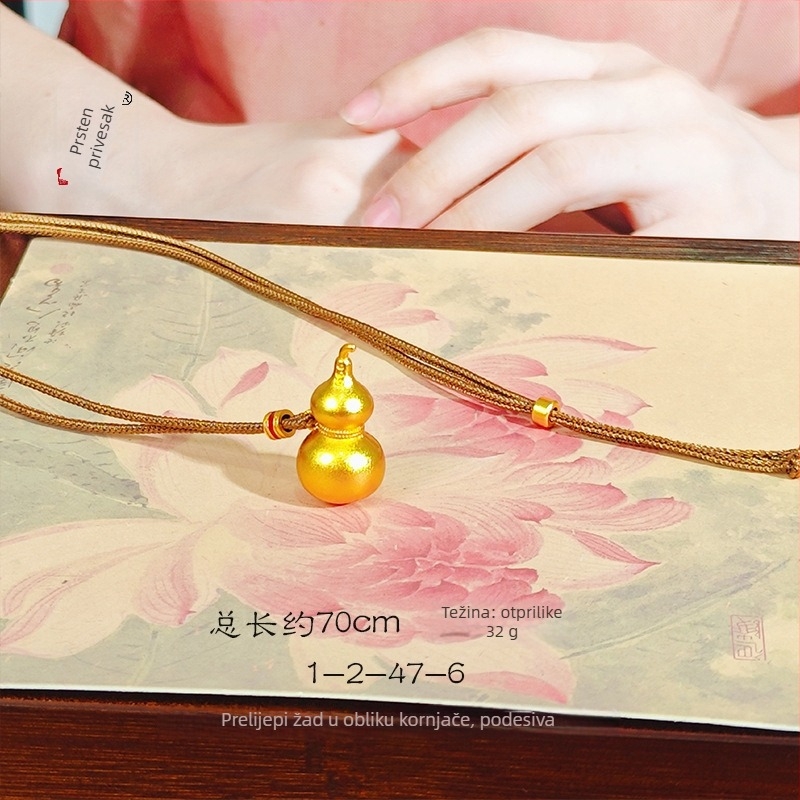 Bakrena ogrlica s lančićem na ključnu kost, duljina 61–70 cm, vintage literarno-retro stil, porijeklo Yiwu.