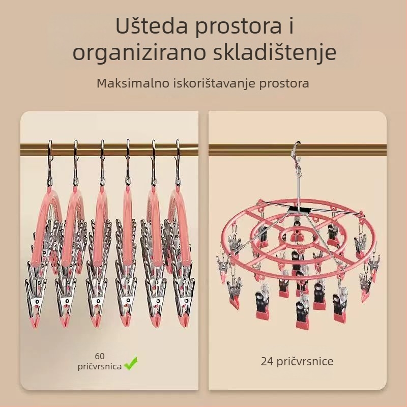 Klipovi za sušenje od nehrđajućeg čelika s plastičnim premazom, 10 klipova, protuklizni, nepreklopni, pogodni za odjeću, šalice i kravate