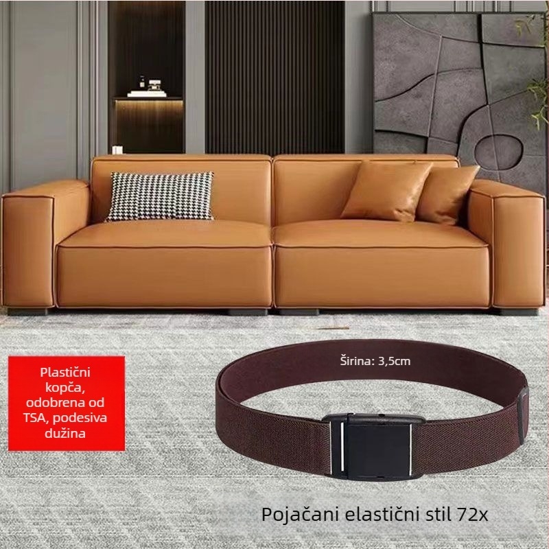 Elastični pojas za struk od prave kože za muškarce i žene, kopča s iglom, širina ispod 2 cm