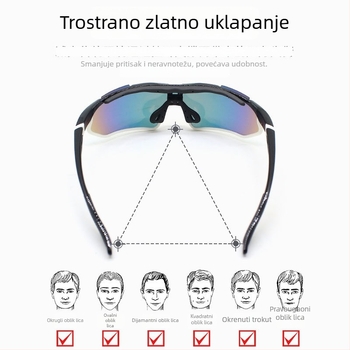 Polarizirane biciklističke naočale, TR-90 okvir, otporne na vjetar, puni okvir, model Jh-161, prilagodljive nosne jastučiće