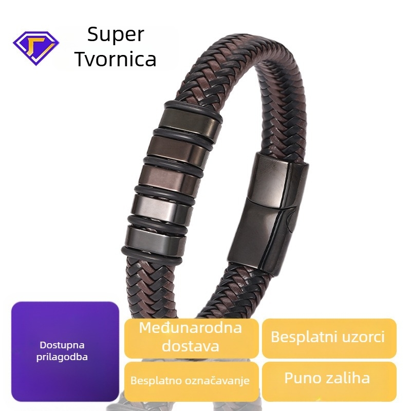 Nerđajući čelični narukvica, unisex, geometrijski dizajn, ručno izrađena, antistatična i dekorativna, brend Yima