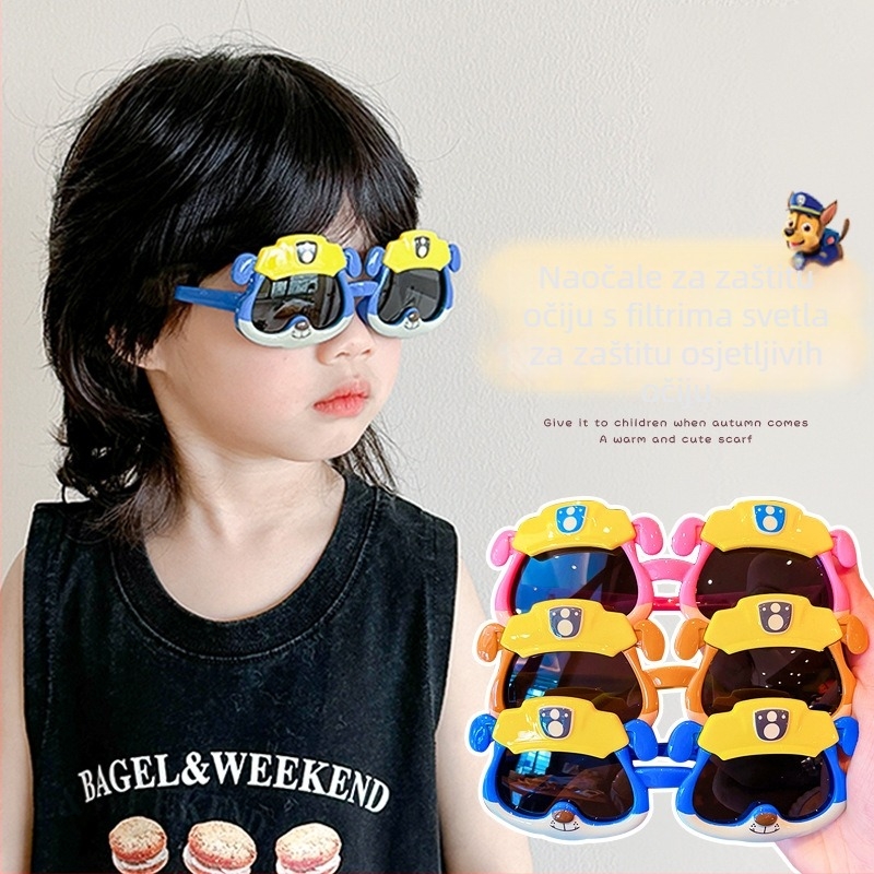 Dječje sunčane naočale s cartoon mecha dizajnom, polarizirane, UV380 zaštita, klip okvir, akrilne leće, okvir od plastike/PC