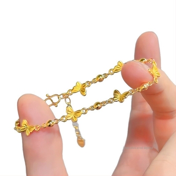 Ženska pozlaćena bakrena tanka narukvica • Elektroplatiranje • Ženski stil • Geometrijski oblik • Proljeće 2025