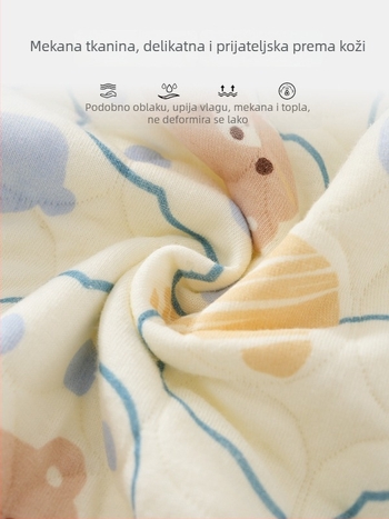 Bejbi kombinezon od pamuka – tro-slojno toplo, za novorođenčad, jesen-zima, dugi rukavi, prednje zatvaranje jednim kopčom