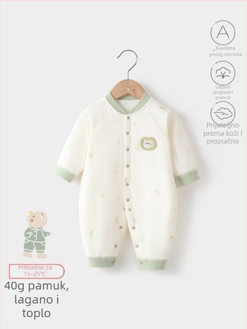Dječji jumpsuit, 100% pamuk, debeli, dugi rukavi, bez kapulje, za djecu 1–3 godine