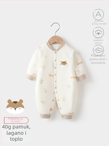 Dječji jumpsuit, 100% pamuk, debeli, dugi rukavi, bez kapulje, za djecu 1–3 godine