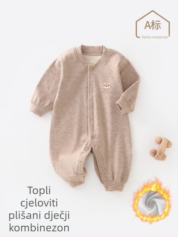 BeBi kombinezon s flis podstavom i debelim materijalom, dugi rukavi, prednje zatvaranje, za novorođenčad 0-12 mjeseci