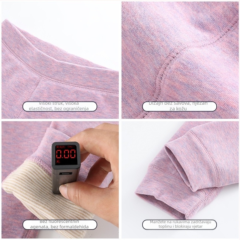 Dječje dvostruko tople pletene hlače, visoki struk, jesen–zima, za uzrast 8+ godina, materijal od akrilnih vlakana