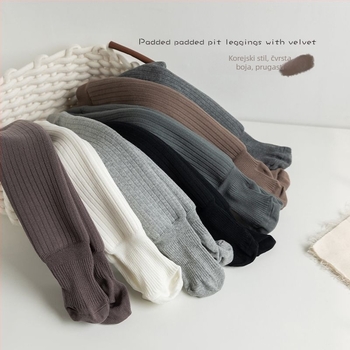 Dječje pamučne legice s flisom za jesen-zimu, s otvorom na preponi, za djecu 3-8 godina