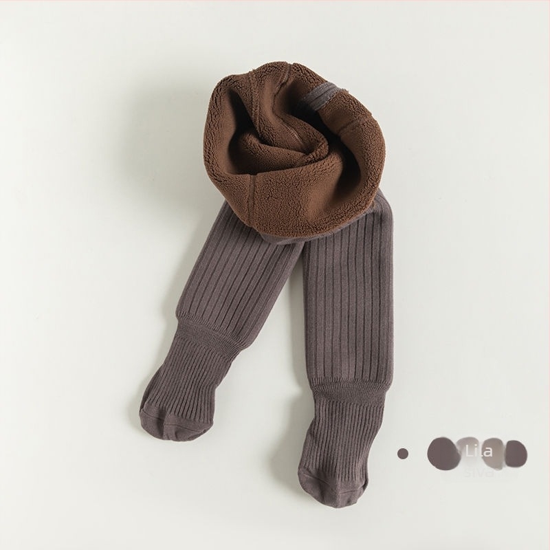 Dječje pamučne legice s flisom za jesen-zimu, s otvorom na preponi, za djecu 3-8 godina