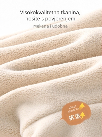 Dječje hlače za bebe i malu djecu s fleece podstavom, opuštenog kroja, motiv životinja, poliester 94,1%, srednji pojas, meka obrada, proljeće–jesen