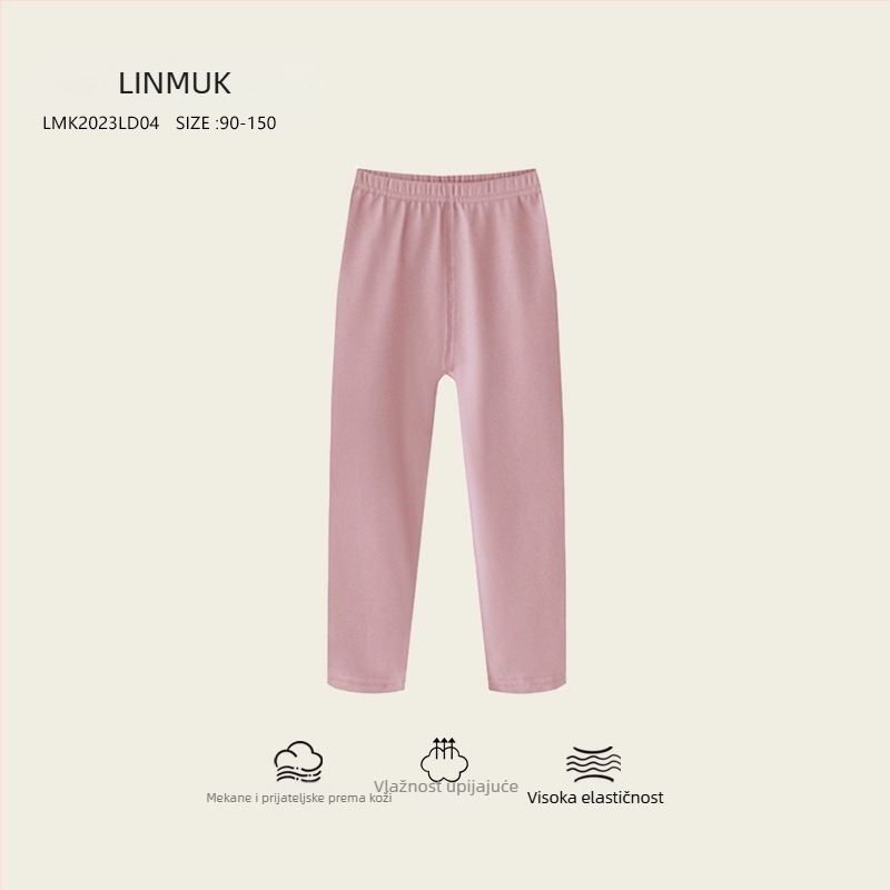 Dječje tajice od pamuka s unutarnjim fleeceom, 95% pamuka, debeli kroj, srednja struka, za proljeće i jesen, uzrast 3–8 godina