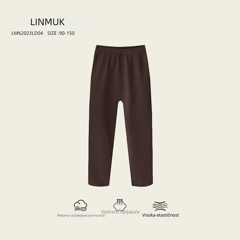 Dječje tajice od pamuka s unutarnjim fleeceom, 95% pamuka, debeli kroj, srednja struka, za proljeće i jesen, uzrast 3–8 godina