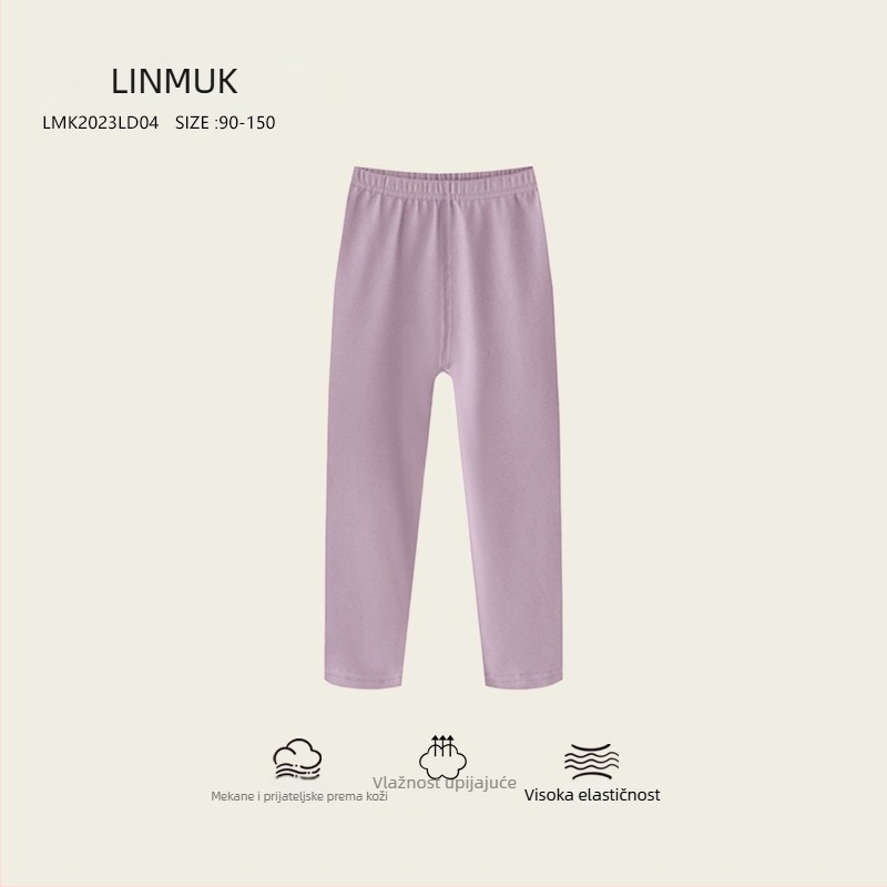 Dječje tajice od pamuka s unutarnjim fleeceom, 95% pamuka, debeli kroj, srednja struka, za proljeće i jesen, uzrast 3–8 godina