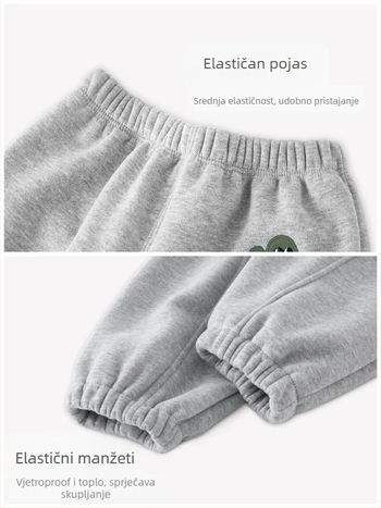 Dječje hlače za dječake s fleece podstavom, lagane svakodnevne hlače