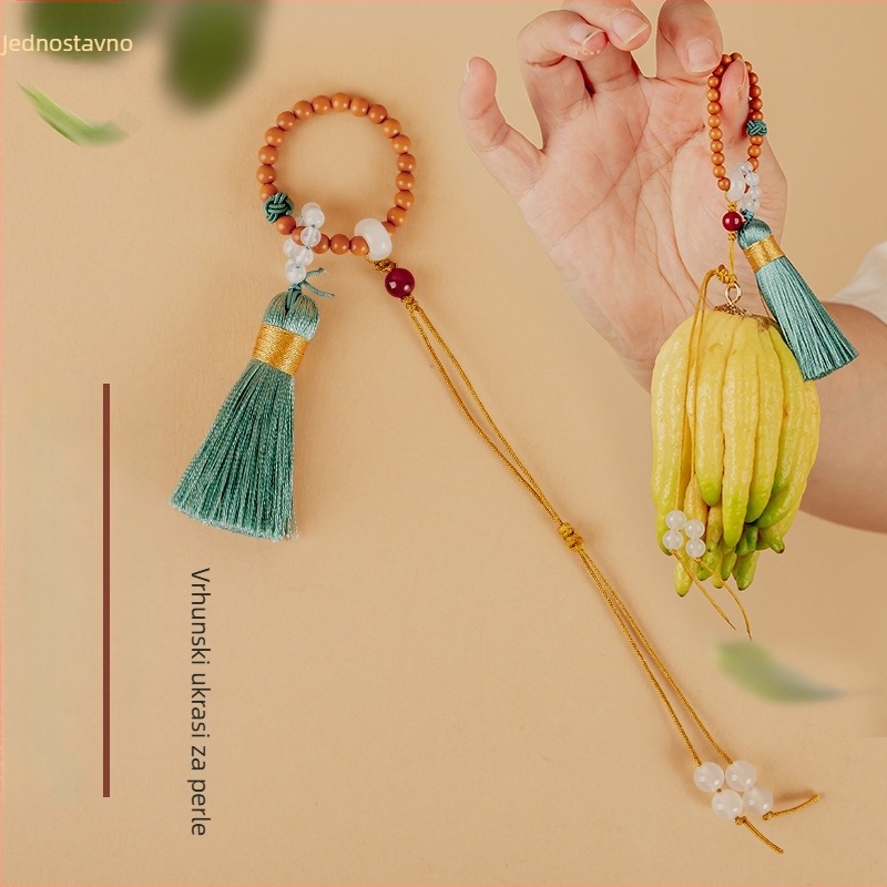 Viseći privjesak, ručno pleteni resasti privjesak, antički stil, Barbie tan materijal