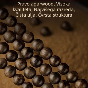 Narukvica od agarwooda, 108 perli, višestruki navoji, ručna izrada, prirodno, kineski stil.