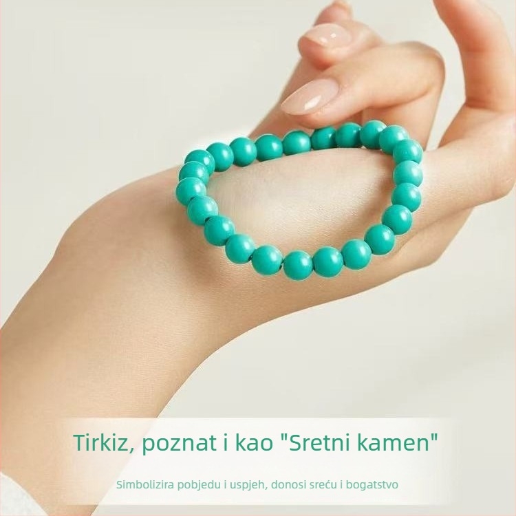 Narukvica s optimiziranim tirkizom (ručna izrada; influencer stil; unisex)