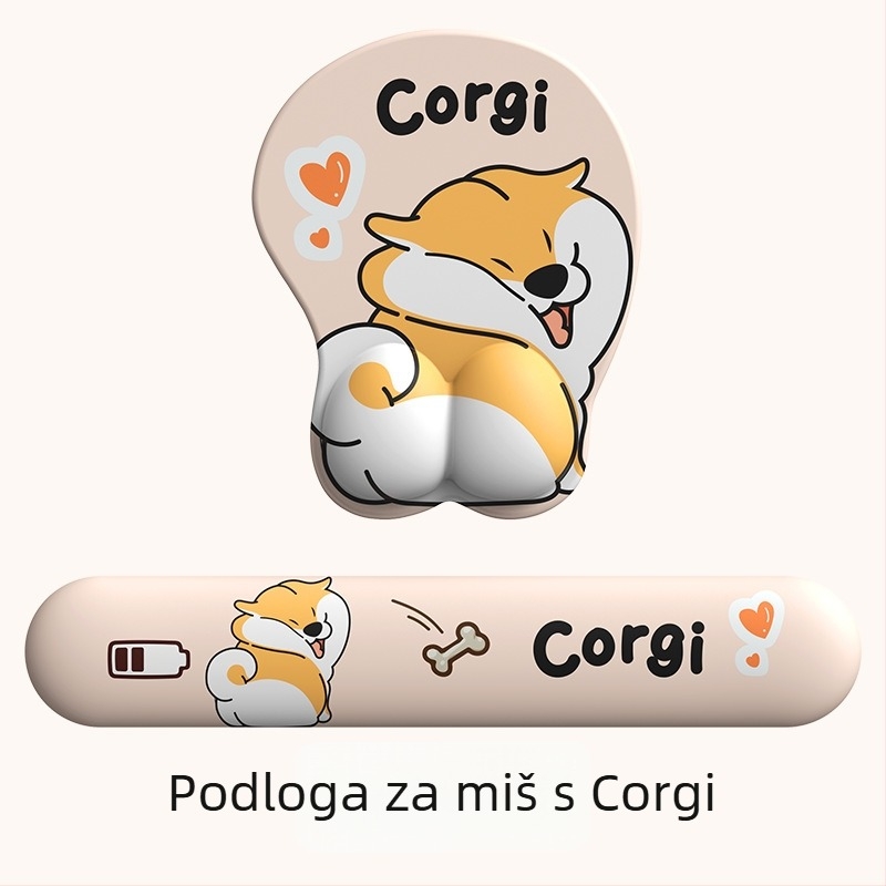 3D podloga za miša s zaštitom zapešća - Cortical materijal, OEM obrada