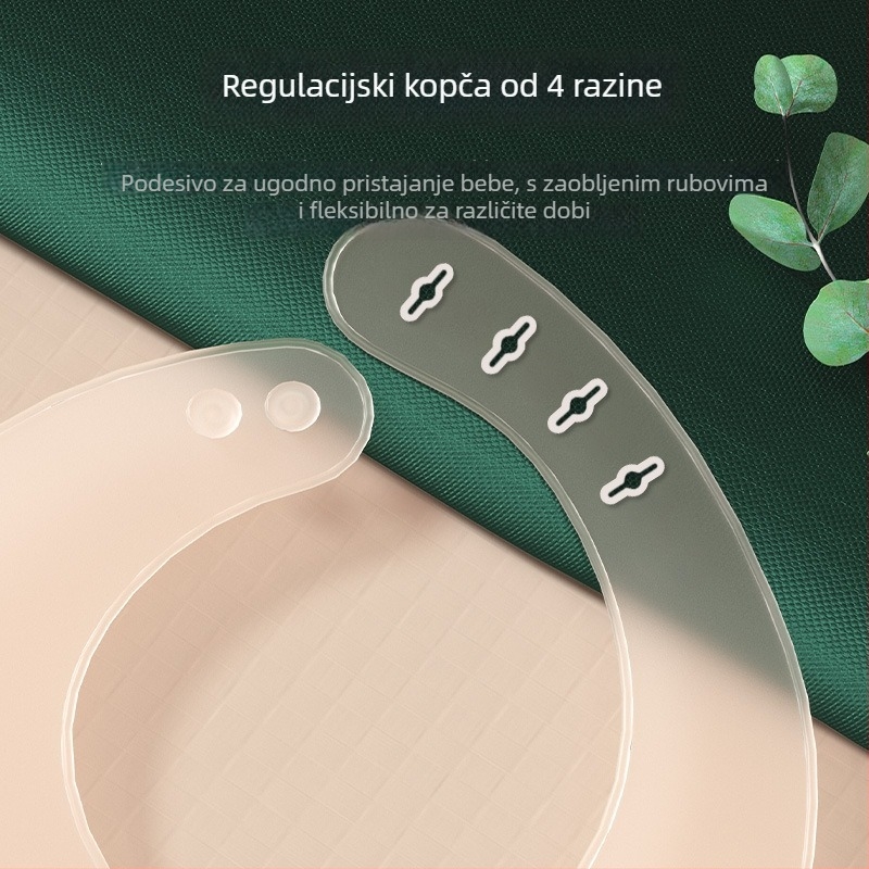 Silikonska hranilica s džepom za hvatanje hrane, vodootporna i otporna na prljavštinu, prehrambene kvalitete silikona, za djecu od 0 do 6 godina