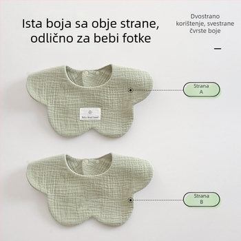 Dječji bavun 100% pamuka za novorođenčad, protiv povraćanja, jednostavna tkanina, mekana maramica za pljuvačku