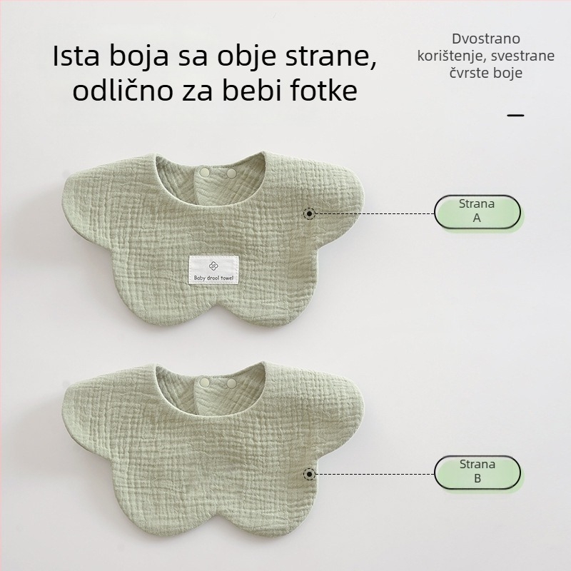 Dječji bavun 100% pamuka za novorođenčad, protiv povraćanja, jednostavna tkanina, mekana maramica za pljuvačku