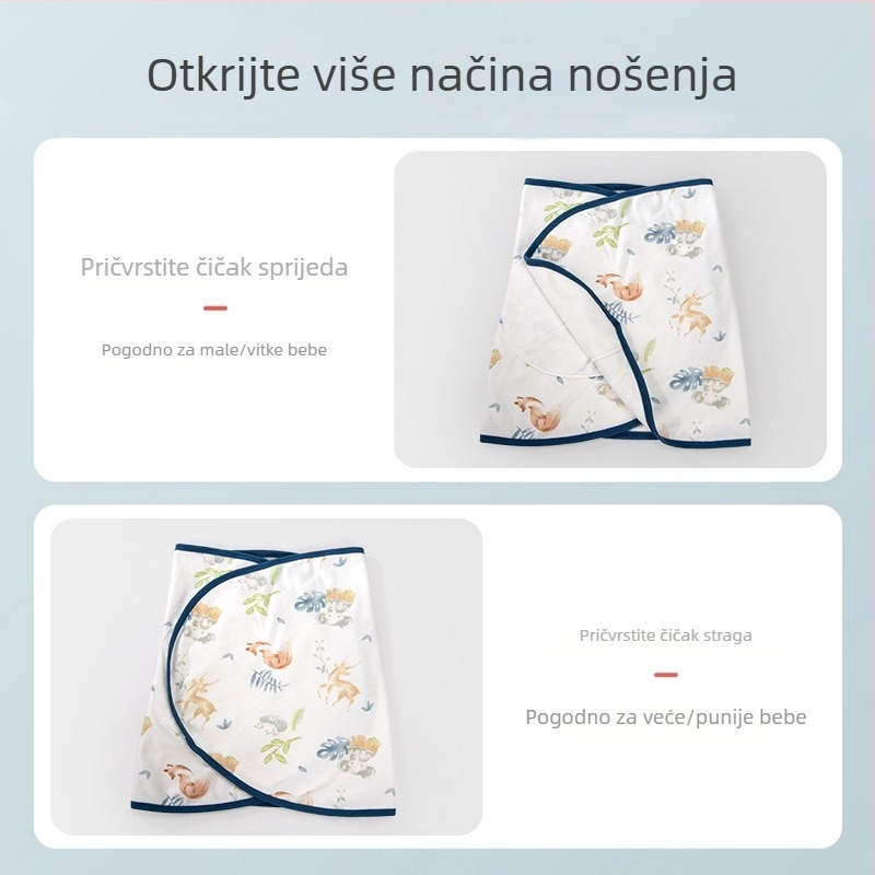 Zavojni ručnik od 100% pamuka za novorođenčad, lagani ljetni model