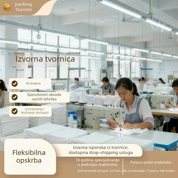 Šesteroslojna pamučna gaze burp krpa za dojenje beba, šivanje i jednostavna tkanina, 40-count vlakno