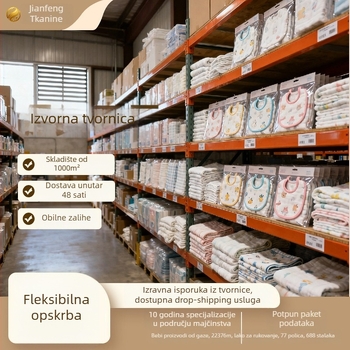 Šesteroslojna pamučna gaze burp krpa za dojenje beba, šivanje i jednostavna tkanina, 40-count vlakno