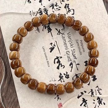 Narukvica Bodhi perli — Cook materijal, ručna izrada, unisex, kineski stil, oblici srce/valovi/geometrijski, književno retro, ljeto 2024