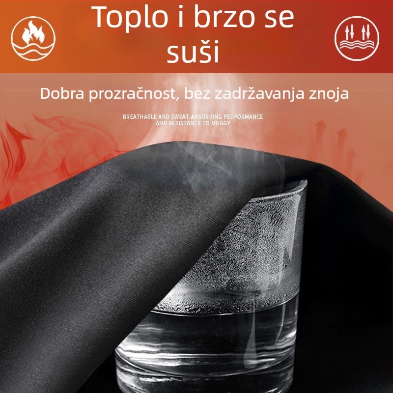 Muški termalni komplet za skijanje s fleecem podstavom, brzo sušeći osnovni sloj za zimske sportove na otvorenom