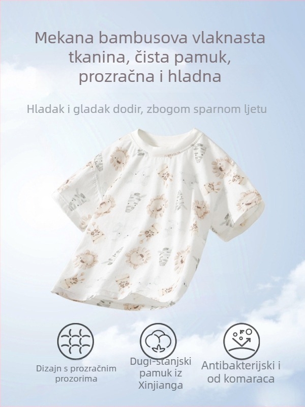 100% pamuk bebama kratkih rukava lagani ljetni top za bebe i djecu (unisex)