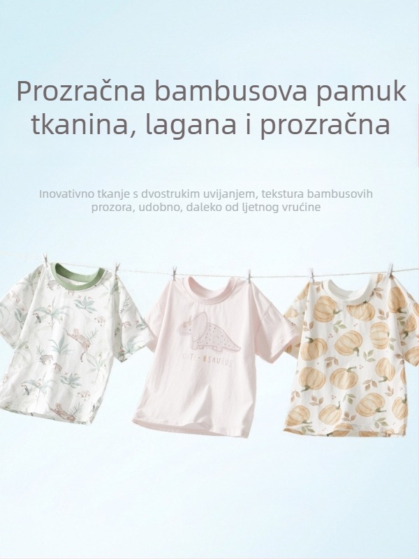 100% pamuk bebama kratkih rukava lagani ljetni top za bebe i djecu (unisex)