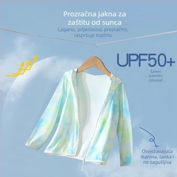 UPF50+ Dječja lagana prozračna jakna za sunčevu zaštitu, ljeto, unisex, Ice Silk podstava, za vanjsku upotrebu