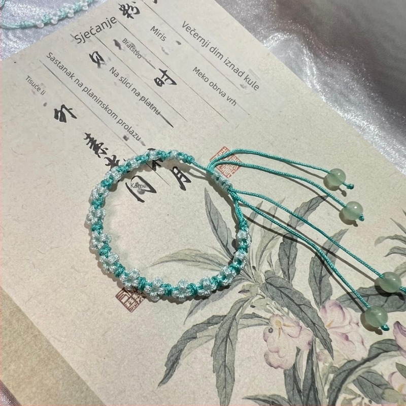 Narukvica od užeta – ručno pletena, prirodni stil, ženski dizajn, proljeće 2025, individualno pakiranje