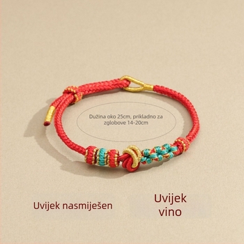 DIY pleteni narukvica od užeta, etnički stil, unisex, ručno pletena, Zima 2025