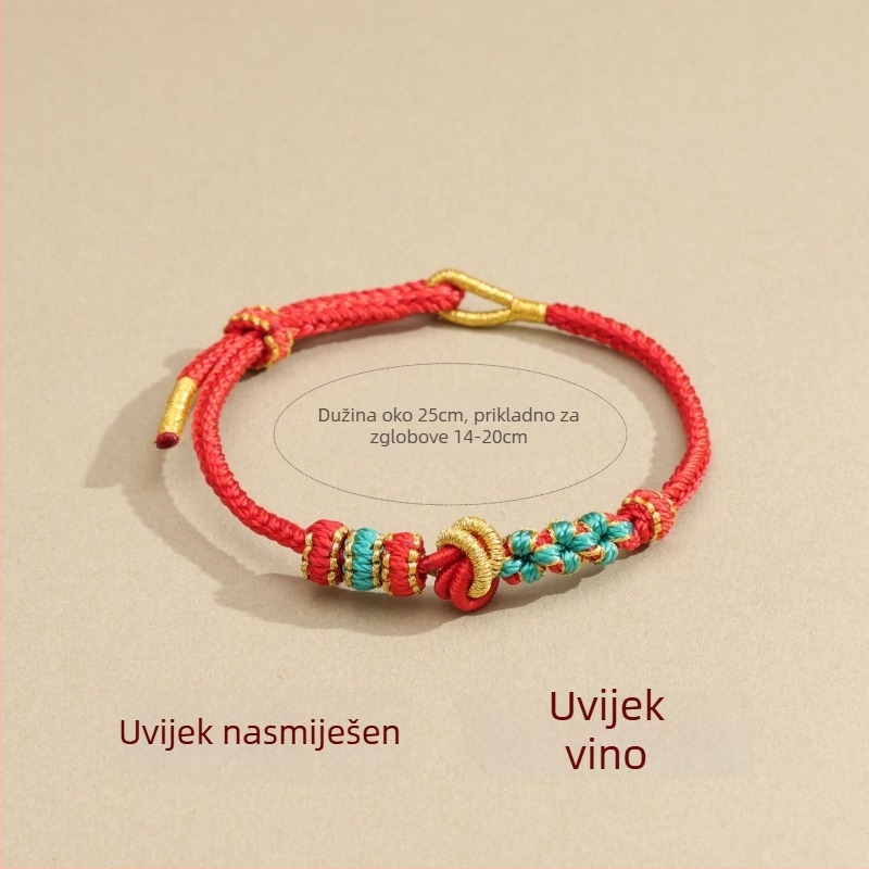 DIY pleteni narukvica od užeta, etnički stil, unisex, ručno pletena, Zima 2025