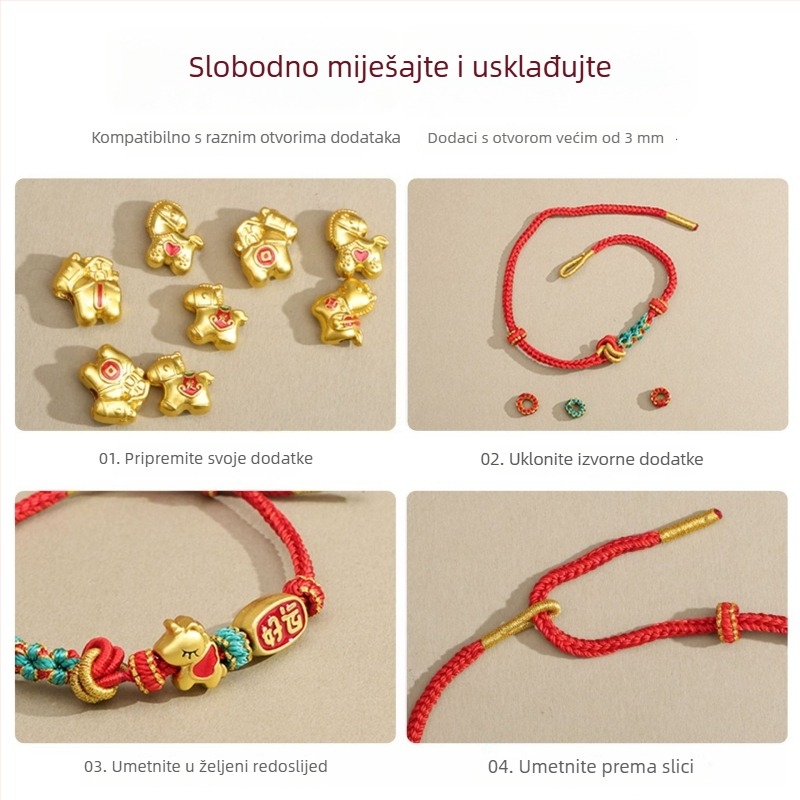 DIY pleteni narukvica od užeta, etnički stil, unisex, ručno pletena, Zima 2025