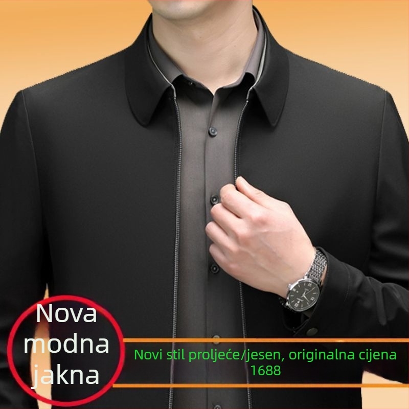 Kaput srednje duljine, s fleec podstavom, s kosim zatvaračem, s ovratnikom tipa sako, s kaišem, za zimu