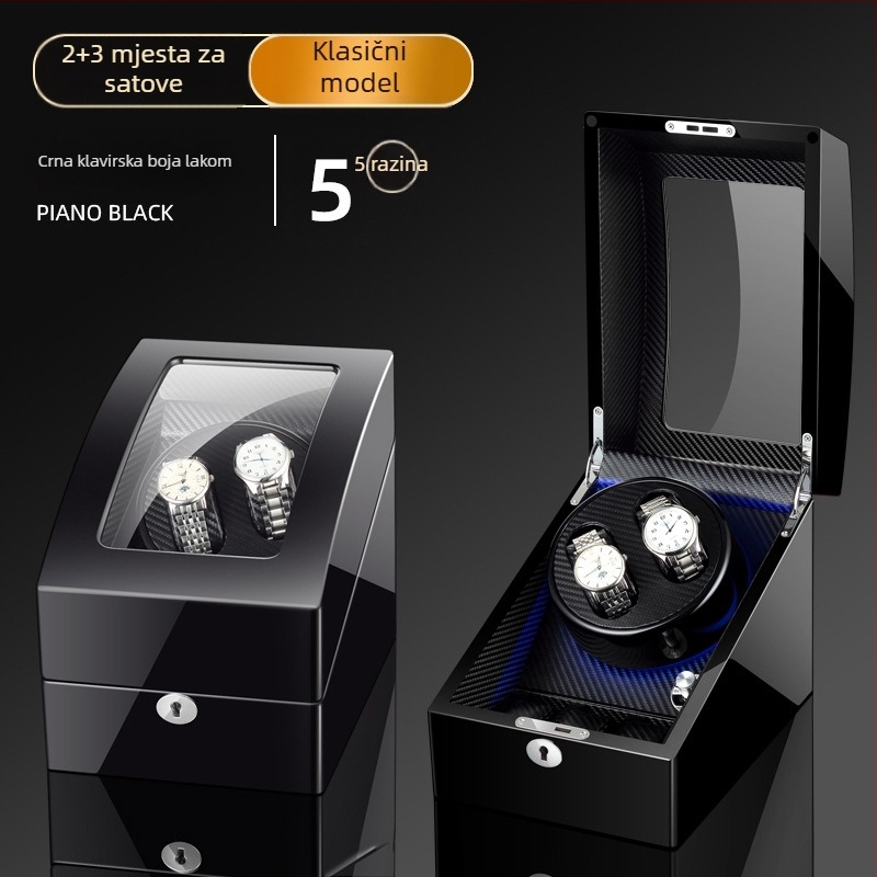 Automatski navijač satova - MDF konstrukcija, piano lak, model 2+3, pakiranje za poklon/nakit, FA Tiya