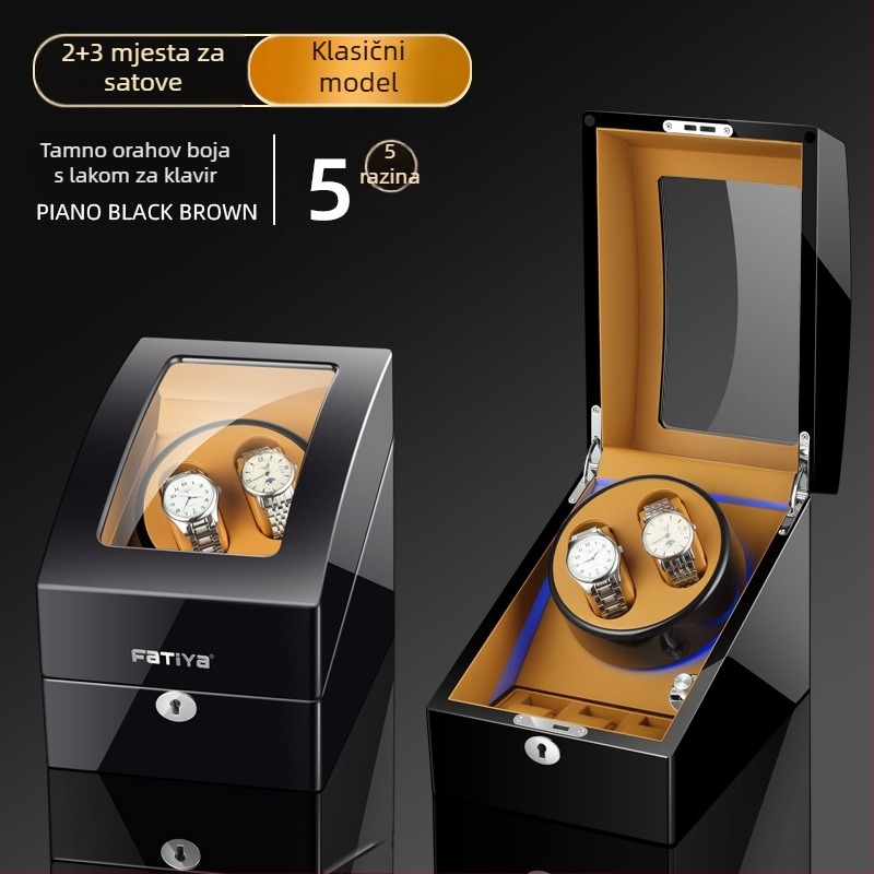 Automatski navijač satova - MDF konstrukcija, piano lak, model 2+3, pakiranje za poklon/nakit, FA Tiya