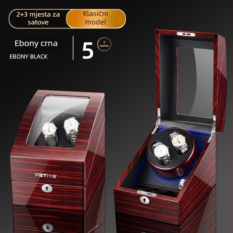 Automatski navijač satova - MDF konstrukcija, piano lak, model 2+3, pakiranje za poklon/nakit, FA Tiya